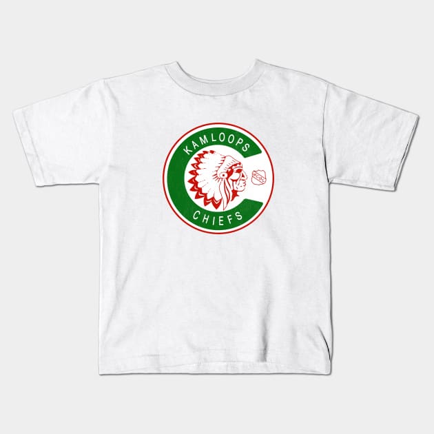 Retro Canadian Kamloops Chiefs Hockey 1973 Kids T-Shirt by LocalZonly